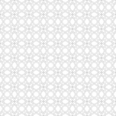 Beyaz arka planda gri geometrik seamless modeli. Süsleme için web, Tekstil ve duvar kağıtları