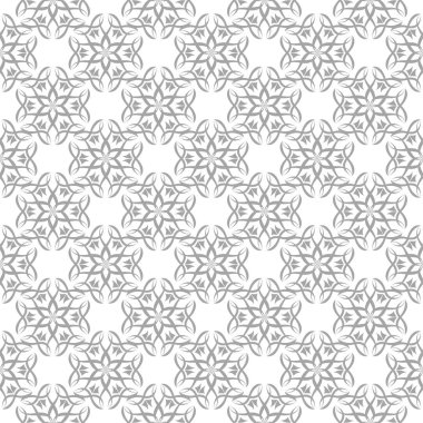 Beyaz arka plan üzerine açık gri çiçek süsleme. Tekstil ve duvar kağıtları için seamless modeli