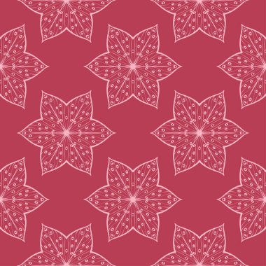 Kırmızı çiçek süsleme. Tekstil ve duvar kağıtları için seamless modeli