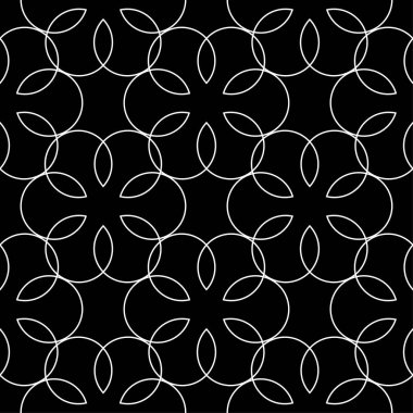 Siyah ve beyaz geometrik yazdır. Web, Tekstil ve duvar kağıtları için seamless modeli