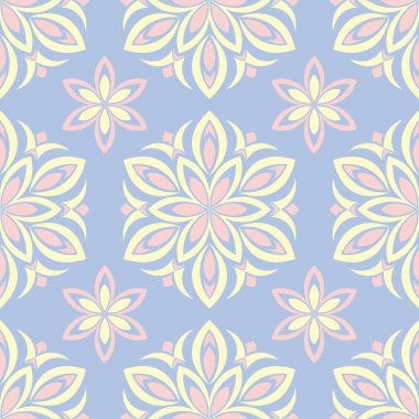 Soluk mavi sorunsuz arka plan. Çiçek desenli duvar kağıdı, Tekstil ve kumaş için