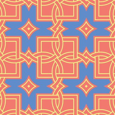 Geometrik renkli kesintisiz arka plan. Parlak turuncu arka plan duvar kağıtları, Tekstil ve kumaş için öğelerinde