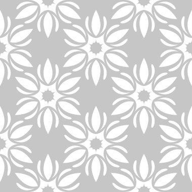 Gri ve beyaz çiçek süsleme. Tekstil ve duvar kağıtları için seamless modeli