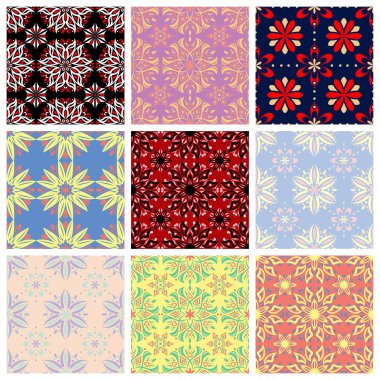 Duvar kağıtları, Tekstil ve kumaş çiçek desenleri ile sorunsuz kökenden ayarla