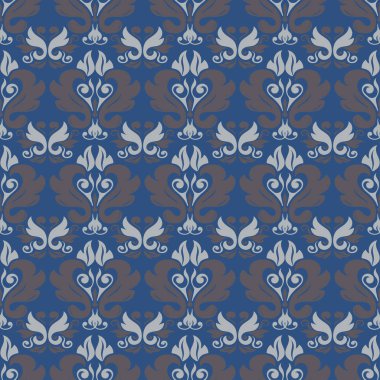 Mavi çiçek sorunsuz arka plan. Tasarım deseni duvar kağıtları, Tekstil ve kumaş çiçek öğeleri