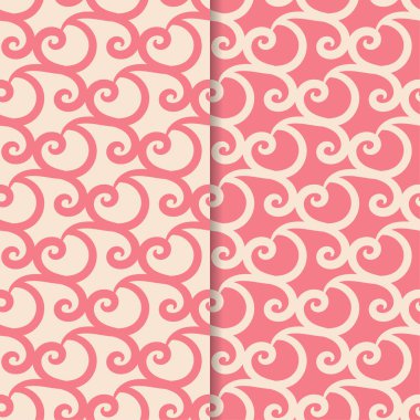 Soyut Dikişsiz desen. Kırmızı ve pembe arka plan Tekstil, duvar kağıtları ve kumaşlar için