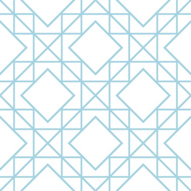 Beyaz ve lacivert geometrik süsleme. Web, Tekstil ve duvar kağıtları için seamless modeli