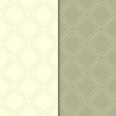 Geometrik süsler kümesi. Zeytin yeşili Dikişsiz desen web, Tekstil ve duvar kağıtları için