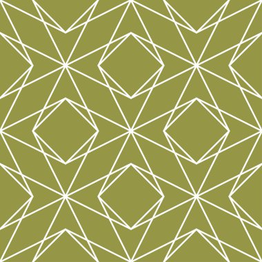 Zeytin yeşili ve beyaz geometrik yazdır. Web, Tekstil ve duvar kağıtları için seamless modeli