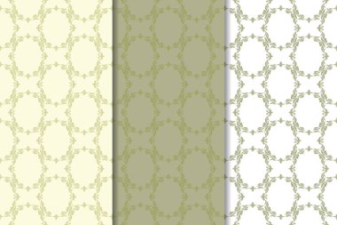 Zeytin yeşili çiçek sorunsuz süsler. Tekstil ve duvar kağıtları için dikey desenleri