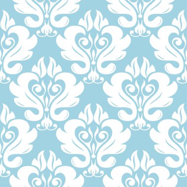 Mavi ve beyaz çiçek süsleme. Tekstil ve duvar kağıtları için seamless modeli