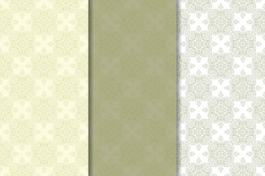 Web, Tekstil ve duvar kağıtları için dikey Dikişsiz desen zeytin yeşil ve beyaz geometrik dizi