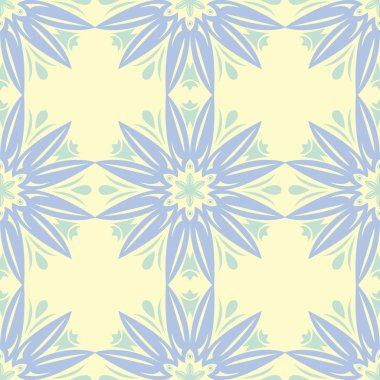 Bej renkli çiçek seamless modeli. Arka plan duvar kağıtları, Tekstil ve kumaş için mavi ve yeşil ışık çiçek öğeleri ile