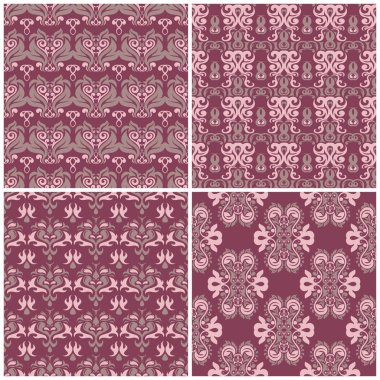 Menekşe sorunsuz arka plan duvar kağıtları, Tekstil ve kumaş çiçek desenleri ile ayarla