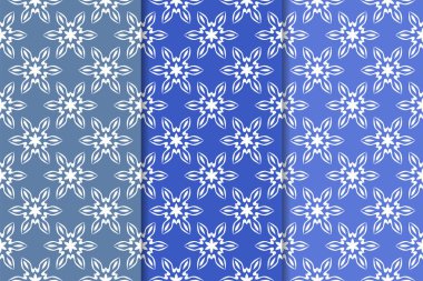 Çiçek süsler kümesi. Mavi dikey Dikişsiz desen. Duvar kağıdı arka plan