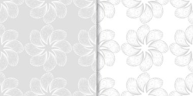 Işık gri çiçek arka planlar. Tekstil ve duvar kağıtları için dikişsiz desen seti