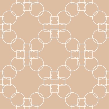 Bej ve beyaz geometrik süsleme. Web, Tekstil ve duvar kağıtları için seamless modeli