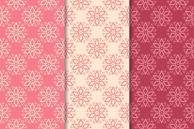 Kırmızı çiçekli süsler kümesi. Kiraz pembe dikey Dikişsiz desen. Duvar kağıdı arka plan