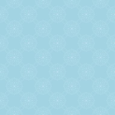 Mavi zemin üzerine beyaz çiçek süsleme. Tekstil ve duvar kağıtları için seamless modeli