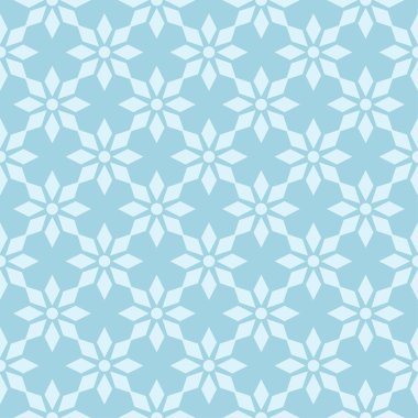 Mavi zemin üzerine beyaz çiçek desenli. Tekstil ve duvar kağıtları için sorunsuz süsleme