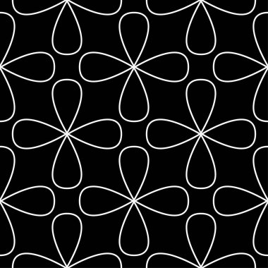 Siyah ve beyaz geometrik süsleme. Web, Tekstil ve duvar kağıtları için seamless modeli