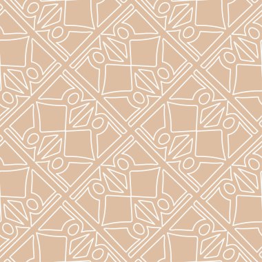 Bej ve beyaz geometrik seamless modeli web, Tekstil ve duvar kağıtları için