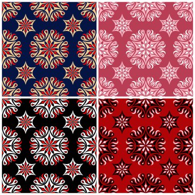 Duvar kağıtları, Tekstil ve kumaş çiçek desenleri ile sorunsuz kökenden ayarla