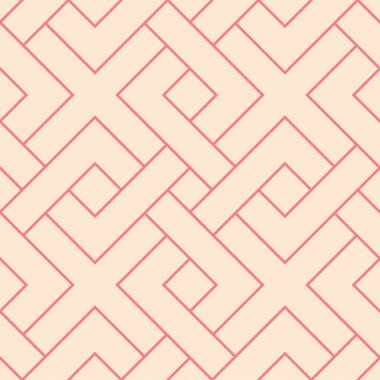 Kırmızı ve bej geometrik yazdırın. Web, Tekstil ve duvar kağıtları için seamless modeli