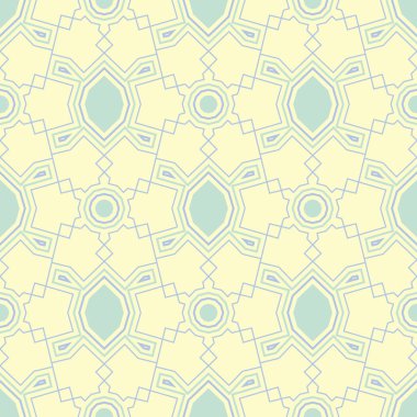Bej mavi ve yeşil geometrik seamless modeli. Duvar kağıtları, Tekstil ve kumaş için