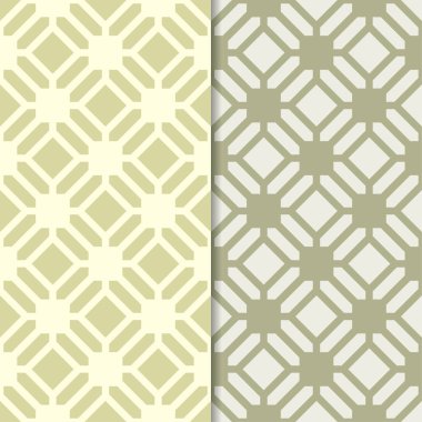 Zeytin yeşili geometrik süsler. Web, Tekstil ve duvar kağıtları için dikişsiz desen seti