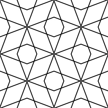 Siyah ve beyaz geometrik süsleme. Web, Tekstil ve duvar kağıtları için seamless modeli