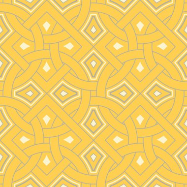 Geometrik seamless modeli. Sarı arka plan duvar kağıtları, Tekstil ve kumaş için
