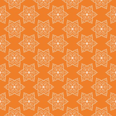 Turuncu ve beyaz çiçek süsleme. Tekstil ve duvar kağıtları için seamless modeli