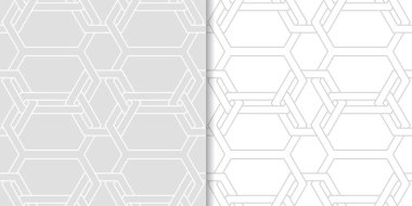 Işık gri geometrik süsler. Web, Tekstil ve duvar kağıtları için dikişsiz desen seti