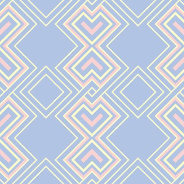 Duvar kağıtları, Tekstil ve kumaş için bej ve pembe elemanları ile geometrik mavi seamless modeli