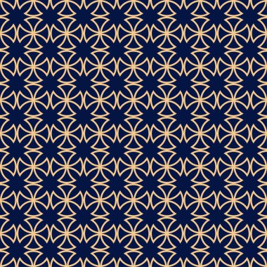 Altın mavi geometrik soyut seamless modeli. Arka plan için duvar kağıdı, tekstil