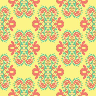 Çok sorunsuz çiçek arka plan renkli. Pembe mavi yeşil ve sarı desen Tekstil ve duvar kağıtları için