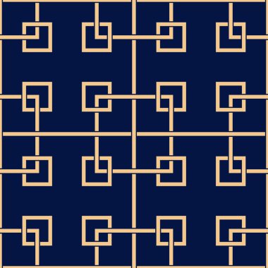 Altın mavi geometrik seamless modeli web, Tekstil ve duvar kağıtları için