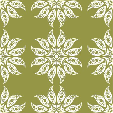 Zeytin yeşili çiçek süsleme. Tekstil ve duvar kağıtları için seamless modeli