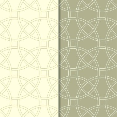 Zeytin yeşili geometrik süsler. Web, Tekstil ve duvar kağıtları için dikişsiz desen seti