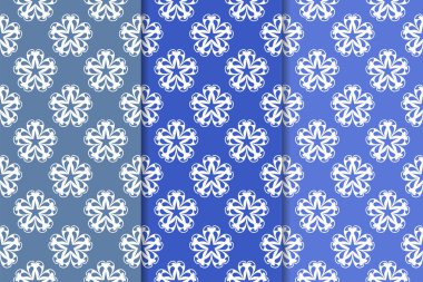 Çiçek süsler kümesi. Mavi dikey Dikişsiz desen. Duvar kağıdı arka plan