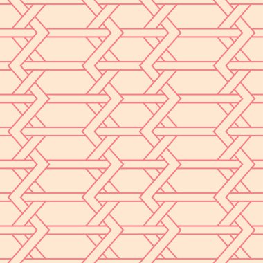 Geometrik süsleme. Kırmızı ve bej seamless modeli web, Tekstil ve duvar kağıtları için