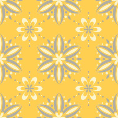 Sarı çiçek seamless modeli. Arka plan duvar kağıtları, Tekstil ve kumaş için çiçek tasarımları ile