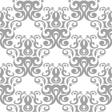 Beyaz arka plan üzerine açık gri çiçek öğe. Tekstil ve duvar kağıtları için seamless modeli