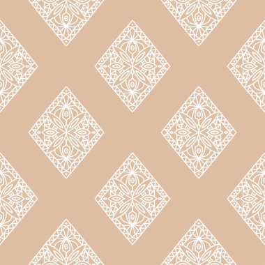 Bej ve beyaz geometrik seamless modeli web, Tekstil ve duvar kağıtları için
