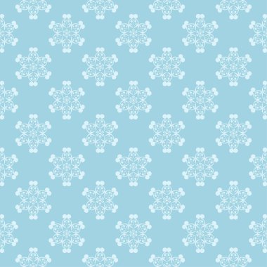 Mavi zemin üzerine beyaz çiçek desenli. Tekstil ve duvar kağıtları için sorunsuz süsleme