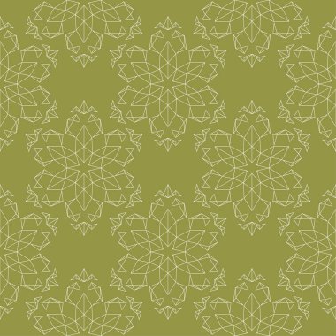 Zeytin yeşili çiçek süsleme. Tekstil ve duvar kağıtları için seamless modeli