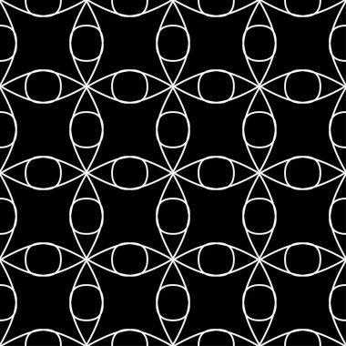 Siyah ve beyaz geometrik süsleme. Web, Tekstil ve duvar kağıtları için seamless modeli