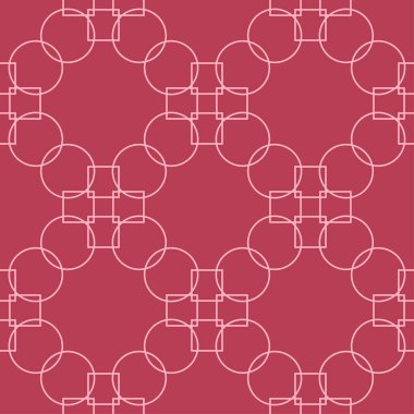 Kırmızı ve soluk pembe geometrik süsleme. Web, Tekstil ve duvar kağıtları için seamless modeli