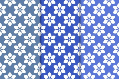 Çiçek süsler kümesi. Mavi dikey Dikişsiz desen. Duvar kağıdı arka plan